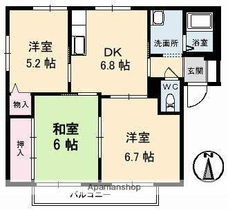 フレグランス山根 D101｜香川県高松市木太町(賃貸アパート3DK・1階・54.34㎡)の写真 その2