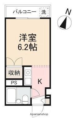 フジマンション 302 ｜ 香川県高松市西宝町１丁目（賃貸マンション1K・3階・19.30㎡） その2