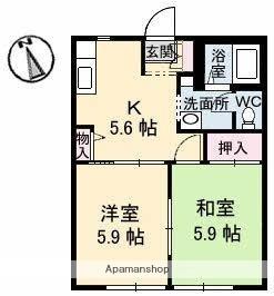 パティオ　1・2棟 1-101｜香川県高松市木太町(賃貸アパート2K・1階・38.83㎡)の写真 その2