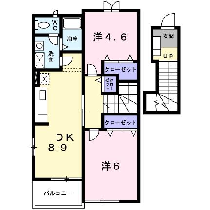 サニー・パラッツオ　Ａ 202｜香川県観音寺市柞田町(賃貸アパート2DK・2階・51.67㎡)の写真 その2