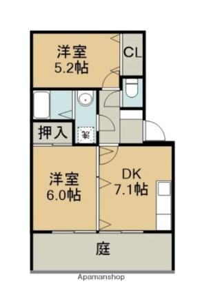 ルシール郡家　Ａ棟 102｜香川県丸亀市郡家町(賃貸アパート2DK・2階・42.23㎡)の写真 その2