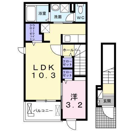 コンフォルトIII 201 ｜ 香川県観音寺市柞田町（賃貸アパート1LDK・2階・37.63㎡） その2