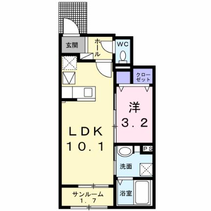 オリーブ坂本　Ｃ 102｜香川県観音寺市坂本町２丁目(賃貸アパート1LDK・1階・36.29㎡)の写真 その2