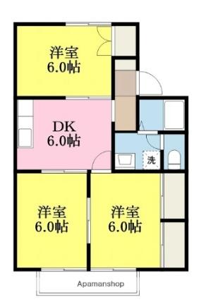 宝来ハイツ 102｜愛媛県松山市東石井７丁目(賃貸アパート3DK・1階・54.95㎡)の写真 その2