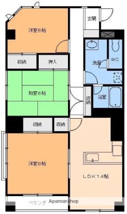 ハウス中一万 303｜愛媛県松山市中一万町(賃貸マンション3LDK・3階・78.47㎡)の写真 その2