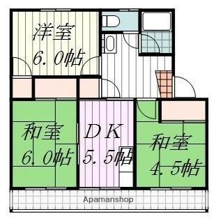 コーポ永木 305｜愛媛県松山市土居田町(賃貸マンション3DK・3階・48.01㎡)の写真 その2