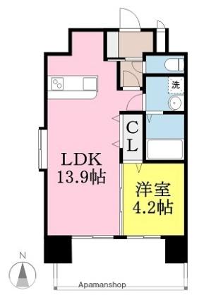 サザンステラ 801｜愛媛県松山市小坂３丁目(賃貸マンション1LDK・8階・39.04㎡)の写真 その2