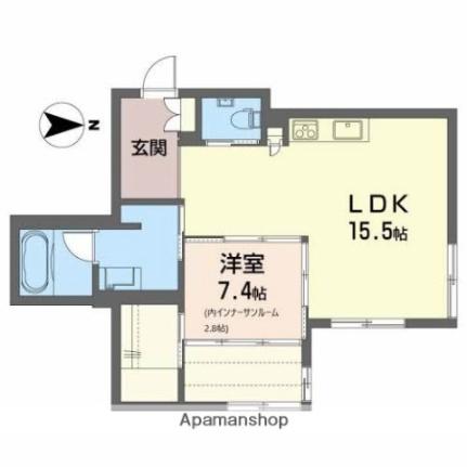 アランチアＭＫ 201｜愛媛県松山市西石井６丁目(賃貸アパート1LDK・2階・55.90㎡)の写真 その2