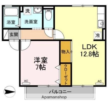 メゾン・エタニティ 102｜愛媛県松山市市坪南１丁目(賃貸アパート1LDK・1階・47.84㎡)の写真 その2