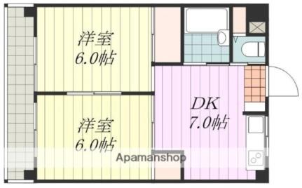 ハイエスト中村 101｜愛媛県松山市中村３丁目(賃貸マンション2DK・1階・38.88㎡)の写真 その2