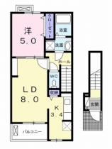 ティアモ・グロリオーサ　II 202 ｜ 愛媛県松山市高岡町（賃貸アパート1LDK・2階・42.47㎡） その2