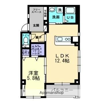 フォブール平和通 204｜愛媛県松山市平和通３丁目(賃貸マンション1LDK・2階・47.10㎡)の写真 その2