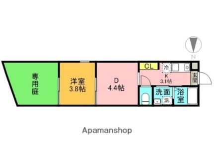 ゲレンデヴァーゲン森松 101｜愛媛県松山市森松町(賃貸アパート1DK・1階・23.60㎡)の写真 その2