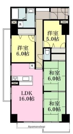 愛媛県松山市辰巳町(賃貸マンション4LDK・14階・83.65㎡)の写真 その2