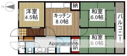 愛媛県松山市石手４丁目(賃貸マンション3DK・3階・51.97㎡)の写真 その2