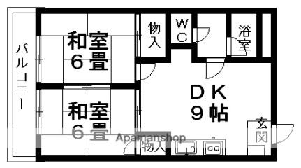 愛媛県松山市萱町２丁目(賃貸マンション2DK・3階・54.00㎡)の写真 その2