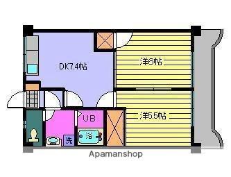 愛媛県松山市紅葉町(賃貸マンション2DK・2階・40.50㎡)の写真 その2