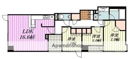 愛媛県松山市三番町５丁目(賃貸マンション3LDK・5階・71.66㎡)の写真 その2