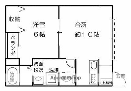 愛媛県東温市横河原(賃貸アパート1LDK・2階・38.88㎡)の写真 その2