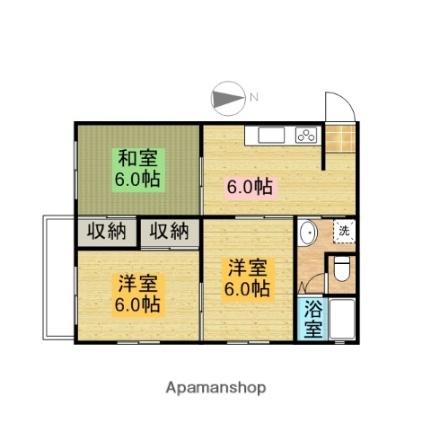 愛媛県松山市余戸中５丁目(賃貸アパート3DK・1階・43.00㎡)の写真 その2