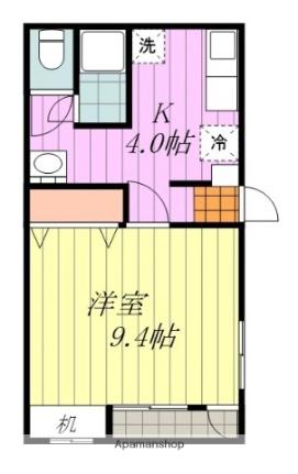 愛媛県松山市北条辻（賃貸アパート1K・2階・24.33㎡） その2