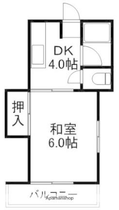 コーポ万亀　Ｂ棟 ｜愛媛県松山市小坂５丁目(賃貸アパート1K・2階・20.30㎡)の写真 その2