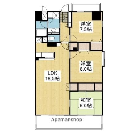 愛媛県松山市竹原２丁目(賃貸マンション3LDK・15階・84.67㎡)の写真 その2