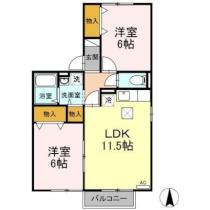 愛媛県伊予市上吾川（賃貸アパート2LDK・1階・54.62㎡） その2