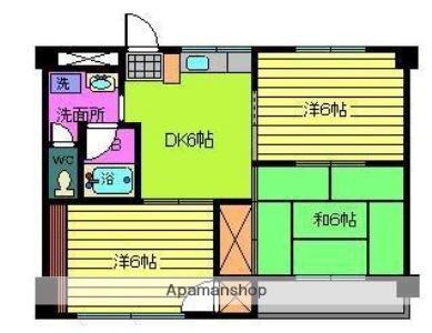 愛媛県松山市愛光町(賃貸マンション3DK・4階・48.00㎡)の写真 その2