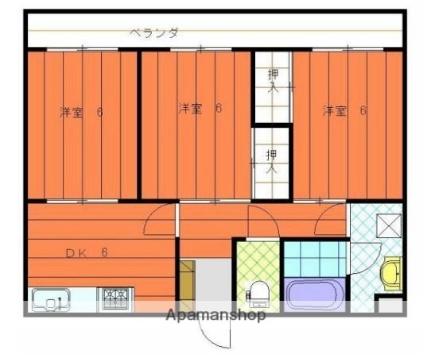 愛媛県松山市久万ノ台(賃貸マンション3DK・6階・56.96㎡)の写真 その2