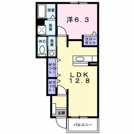 プリムローズII　Ａ 102 ｜ 愛媛県松山市北条（賃貸アパート1LDK・1階・46.49㎡） その2