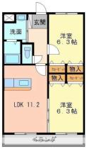 マリベールスタービレ 306 ｜ 愛媛県伊予市米湊（賃貸マンション2LDK・3階・52.42㎡） その2