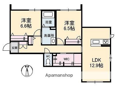 ユキコート椿 ｜愛媛県松山市居相５丁目(賃貸マンション2LDK・1階・68.08㎡)の写真 その2