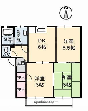 カルテット北斉院　Ａ棟 ｜愛媛県松山市北斎院町(賃貸アパート3DK・1階・50.96㎡)の写真 その2