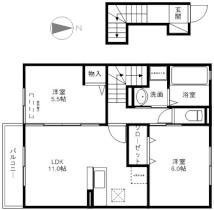 ウィンドヒルII 201 ｜ 愛媛県四国中央市寒川町（賃貸アパート2LDK・2階・57.81㎡） その2