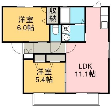 ラ・ベルターナV　Ａ棟 202｜高知県高知市朝倉丙(賃貸アパート2LDK・2階・50.81㎡)の写真 その2