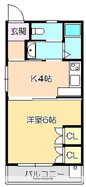 コスモハイツ高須IIＢ 305 ｜ 高知県高知市高須３丁目（賃貸マンション1K・3階・25.92㎡） その2