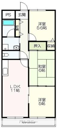 ハイツサンヴァリエ 802 ｜ 高知県高知市大津乙（賃貸マンション3LDK・8階・61.56㎡） その2