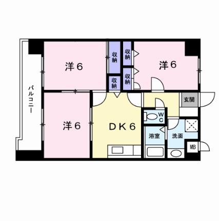 シャトレＭ・Ｋ 503｜福岡県糟屋郡篠栗町中央４丁目(賃貸マンション3DK・5階・56.20㎡)の写真 その2