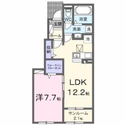 メゾン　ド　ヴィラ　Ｃ 1階1LDKの間取り