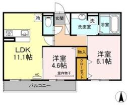 パストラル 2階2LDKの間取り