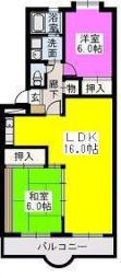 JR香椎線 伊賀駅 徒歩11分の賃貸マンション 4階2LDKの間取り