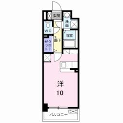 ボスカート　Ｆ． 4階ワンルームの間取り