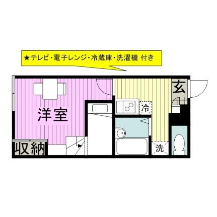 レオパレスパレットくまの 101｜福岡県筑後市大字熊野(賃貸アパート1K・1階・23.61㎡)の写真 その2