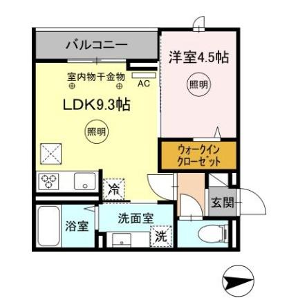 ＤーＲＯＯＭ　ＦＩＲＳＴ　大善寺駅前 105｜福岡県久留米市大善寺大橋１丁目(賃貸アパート1LDK・1階・34.76㎡)の写真 その2