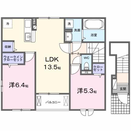 グローブ　Ｂ 201｜福岡県久留米市城島町楢津(賃貸アパート2LDK・2階・59.16㎡)の写真 その2