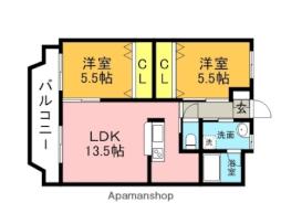 ユーミー桂川 3階2LDKの間取り