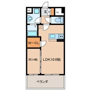 イースト　フルハウス 206号室｜福岡県福岡市東区筥松新町(賃貸マンション1LDK・2階・36.45㎡)の写真 その2