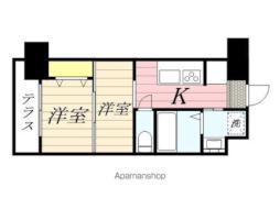 福岡市地下鉄七隈線 渡辺通駅 徒歩9分の賃貸マンション 3階2Kの間取り