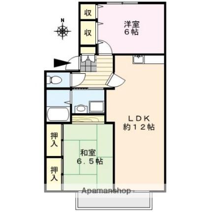 グリーンタウン津留崎 G201｜福岡県久留米市津福今町(賃貸アパート2LDK・2階・57.00㎡)の写真 その2